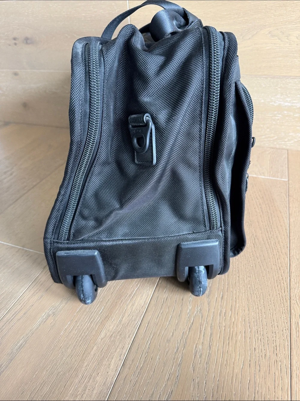Tumi Black Nylon Duffel Travel Bag with wheels and handle